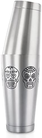 Barfly Skull Cocktail Shaker Tin Set (18 oz and 28 oz),Stainless Steel, Skull,M37009SKU