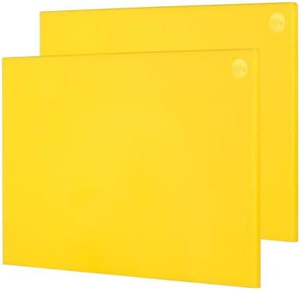 CURTA 2-Pack Yellow Cutting Boards for Kitchen, 24" x 18" x 0.5" Color Coded Plastic Chopping Board with Anti Slip Surface Dishwasher Safe