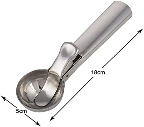 Sakoraware Stainless Steel Icecream Serving Spoon | Scooper for Ice Cream Fruit Scoop with Trigger | Big Size Multifunctional Pack of 1