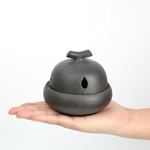 LUNCHS Matte Glaze Garlic Keeper for Counter Countertop Storage Ceramic Jars Garlic Holder Give it to a Friend Who Owns a Restaurant Garlic Container, Black, djdrtjtydkjtyk45154854