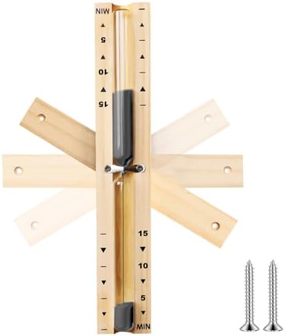 Sauna Timer 15 Minute Black Sand,Heat Resistant Wood Hourglass for SPA Room