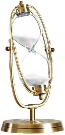 Golden Embossed Hourglass Timer - 15 Min, Desk Decor for Vintage & Office, Wedding Gifts (D)