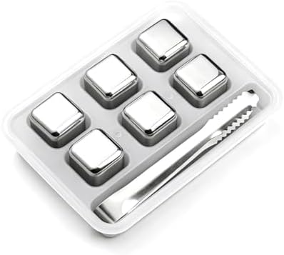 Stainless Steel Whiskey Chilling Stones,Reusable Metal Ice Cubes,4 PCS
