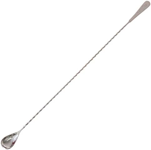 18" Cocktail Mixing Glass Bar Spoon - Long Handle Stainless Steel Drink Pitcher Mixer to Chill and Mix Stirred Drinks - 1 Spoon