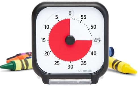 Time Timer 3 inch Visual Timer — 60 Minute Kids Desk Countdown Clock with Dry Erase Activity Card and Desktop App Access — for Kids Classroom, Homeschool Study Tool, Task Reminder, Home and Kitchen