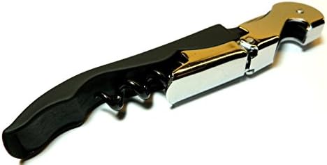 Soft Velvet Touch Waiters Double Hinge Corkscrew Wine Key Bottle Opener (Black)