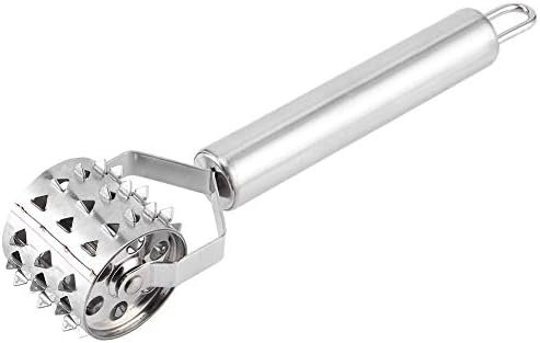 Kadimendium Stainless Steel Meat Tenderizer Roller Mallet Hammer Rolling Hammer Needle Roller Meat Hammer Meat Pounder Flatterner for Beef Steak Chicken Pork