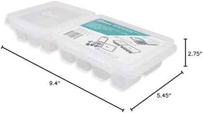 IceTopper Ice Cube Tray with 2 Attached Lids - Easy Release Ice Cube Molds, 14 Cubes per Tray, Stackable & Dishwasher Safe, 100% Food Grade, BPA Free & Recyclable Original