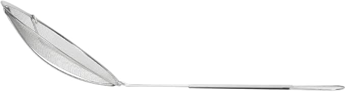 TrueCraftware- 7-Inch Round Fine Mesh Wire Skimmer 10" Handle Length Nickel Plated- Kitchen Utensil Food Strainer Skimmer Spoon for Cooking Sieve Sifters Rice Quinoa Pasta Fruits Vegetables etc.
