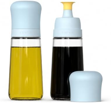 Zuutii Glass Oil Dispenser Bottles for Kitchen, No-Drip, 10.1 Fl Oz, 2 Pack