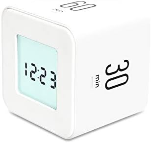 mooas Multi Clock Time Cube Timer, Alarm, Backlight, Productivity (White)