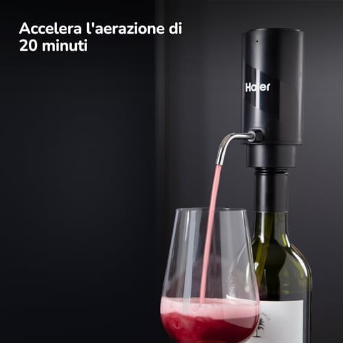 Haier Electric Wine Aerator & Dispenser, 2 in 1, Enhanced Flavor & Freshness, Serve with Speed and Perfection, Great Gift Option for Wine Lovers