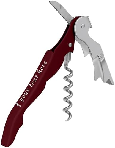 Custom Wine Bottle Opener, Stainless Steel Wine Key Corkscrew w/Foil Cutter