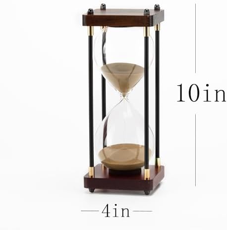 SAMLONG Large Hourglass Timer 60 Minute, Decorative Wood Sand Timer, Golden