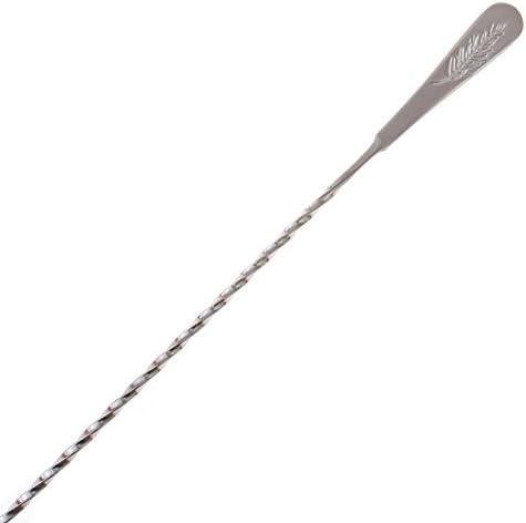 18" Cocktail Mixing Glass Bar Spoon - Long Handle Stainless Steel Drink Pitcher Mixer to Chill and Mix Stirred Drinks - 1 Spoon