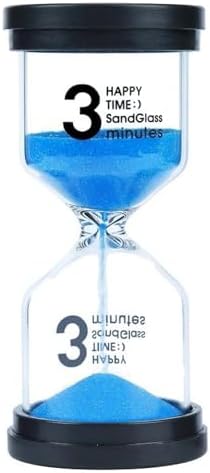 Veoley 3 Minutes Sand Timer Hourglass Sandglass Sand Clock for Games Classes Toothbrushing Workout - Blue