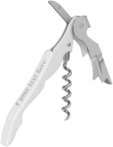 Custom Wine Bottle Opener, Stainless Steel Wine Key Corkscrew w/Foil Cutter
