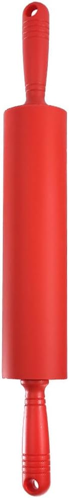 Classic Silicone Rolling Pin, Dough Roller for Fondant, Pie Crust, Cookie and Pastry, Essential Kitchen Baking Utensil, Non-Stick Surface Plastic Handle Rolling Pin (18 Inches)