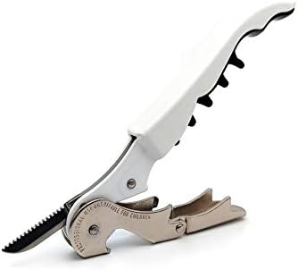 Pulltap's Genuine Classic 500 LEFT-HANDED Waiter's Corkscrew – Double-Hinged Wine Key with Hinged Foil Cutter – Patented Design – Made in Spain – White (Blanco)