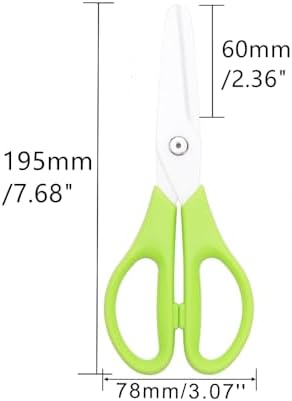 Ceramic Kitchen Scissors 8" Ceramic Blade Scissors White Sharp Blade with Green ABS Handle Cooking Shears for Office School Crafting Kitchen (Green)