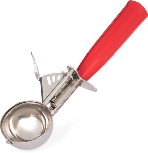 Carlisle FoodService Products 60300-24 Stainless Steel Portion Control Disher Scoop, 1.8 oz, Red