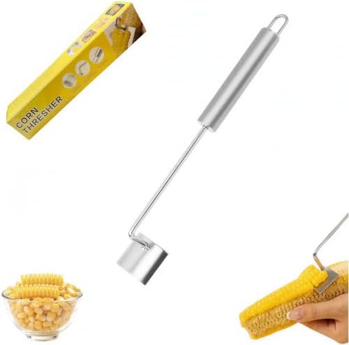 Upgrade Long Handle Stainless Steel Corn Cob Stripper Tool, Easy Clean Corn Peeler Corn Cob Stripper Tool, Corn on the Cob Cutter Kernel Remover for Home Kitchen Gadget (1pcs)