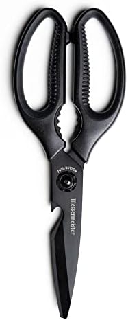 9-Inch Push Button Take-Apart Shears - High-Carbon Stainless Steel & Soft-Grip Handles - Includes Nut Cracker & Bottle Opener