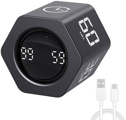 LUCKY TIME Flip Productivity Timer, 1, 5, 10, 30, 60 Min, Desk Cube Timer