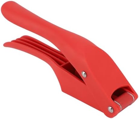 2 in 1 Garlic Mince and Garlic, Garlic Press, Garlic Mincer Tool with Ergonomic Handle Easy To Squeeze for Kitchen (Red)
