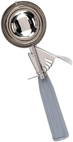 Tiger Chef Grey 4 oz Stainless Steel Ice Cream Scoop Disher - NSF Certified - For ice cream, frozen yogurt, cookie dough, meat balls, rice dishes, and vegetable purées. (2, 4 oz Grey)