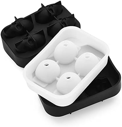 Skull Ice Cube Mold Tray - Vilei 2 Pack 3D Skull Ice Cube Tray Ice Mold Silicone Whiskey Ice Mold with Transparent lid for Iced Coffee Cup,Cocktails,Chocolate,Cake and Partie