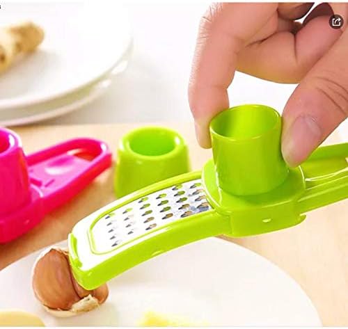 Angel's Peel Lounge Multipurpose Garlic Mincer and Garlic Crusher - Easy Squeeze Clean Garlic Press, Dishwasher Safe Sturdy Tool Compact and Portable Design for Extracts More Paste Per Clove - Green