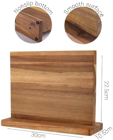 Wooden Magnetic Knife Block,Large Magnetic Knife Holder for Countertop