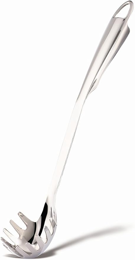 VERTI Kitchen Utensil - Stainless Steel Pasta Server/Spaghetti Fork with Ergonomic Handle