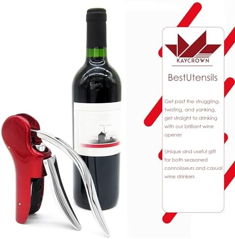 KAYCROWN Professional Zinc Alloy Power Wine Opener Corkscrew Built-in Foil Cutter Premium Lever Corkscrew Waiter Wine Opener Kit Bottle Opener
