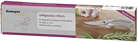 Esmeyer Poultry Shears "Polly Special Steel Blade" Handle 18/0 Stainless Steel with Clip Closure 26.7 x 6 x 2.2 cm