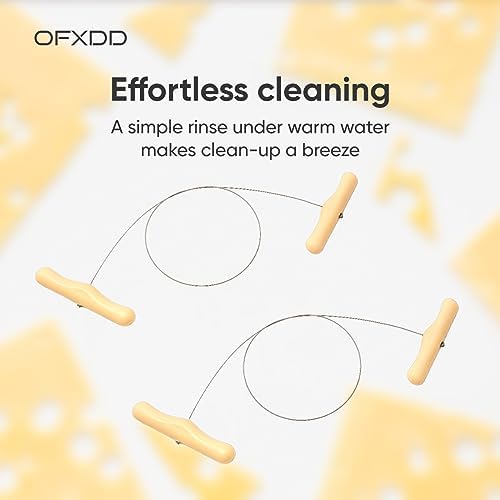 Cheese Cutter with Wire 2 Pcs - Cheese Slicer Wire 17.7 Inch - Slicers/Strings for Block Cheese with Handles, Stainless Steel