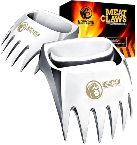 Meat Claws and Meat Shredder for BBQ - Perfectly Shredded Meats, These Are The Bear Claws You Need - Pulled Pork Shredder Claw x 2 For Barbecue, Smoker, Grill (Solid Metal)