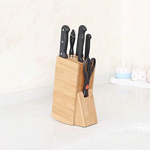 Knife Block,6 Slot Universal Knife Block without Knives,Countertop Butcher Block Knife Holder and Organizer with Wide Slots for Easy Kitchen Knife Storage, Knife Block,6 Slot Universal Knife Bloc