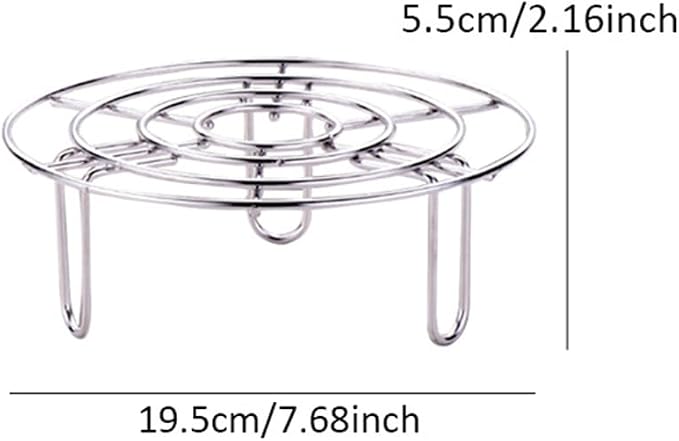 Steam Rack, Heavy Duty Steaming Rack Stand, Stainless Steel Round Steamer Cooling Rack Trivet, Pot Steamer Insert Food Stand, Steaming Cookware Accessories(19.5cm/7.68in)