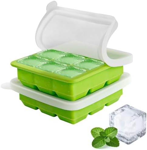 Small Ice Cube Trays for Freezer, Silicone Ice Cube Tray with Lid