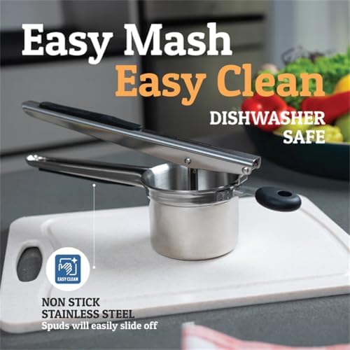 Potato Ricer Stainless Steel for Mashed Potatoes,Potato Press Ricer Kitchen Tool and Gadgets,Hand Potato Masher Food Masher Tool