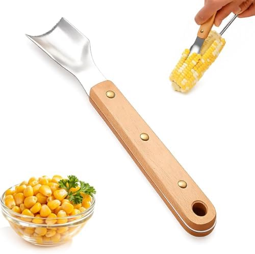 Corn Peeler for Corn on The Cob – Heavy-Duty 304 Stainless Steel Stripper,Rustproof Kernel Remover Tool for Soups,Salsas,Meal Prep,Compact & Easy Clean.（1pcs）