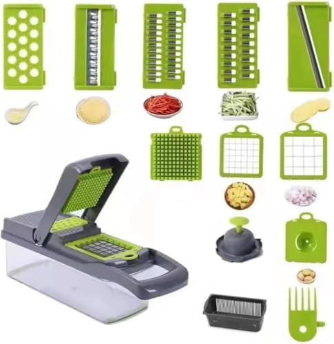 A.D. International 16 In 1 Handheld Manual Kitchen Multifunctional Potato Veggie Grater Mandoline Slicer Machine Onion Cutter And Vegetable Chopper (Kitchen Gadget & Essential)