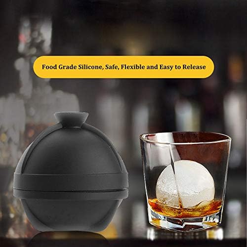 Silicone Ice Ball Molds with Built-in Funnel for Whiskey,Set of 4