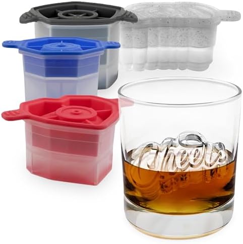 Tovolo Craft Ice Molds Set of 4 for Whiskey Bourbon Cocktails, Heart Diamond Rose Cheers Shaped Ice Cubes, Easy Fill Leak Proof Stackable Silicone Ice Molds Dishwasher Safe BPA Free Set Assorted