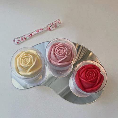 2 Inch 3D Rose Ice Cube Tray with lid for Freezer Large Cute Rose Flower Ice Mold for Cocktails Whiskey (green)