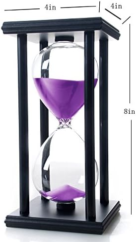 60 Minutes Hourglass, Wood Sand Timer, Purple