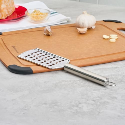 Restaurantware Stainless Steel Coarse Cheese Grater - German Standard Lemon Zester with Ergonomic Handle, Sharp Blades, Dishwasher Safe - Handheld Kitchen Grater for Parmesan, Garlic, Ginger