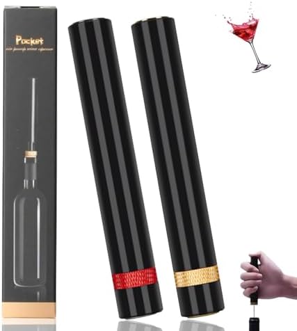 Aeropop Wine Opener, Aero Pop Wine Opener Travel Portable Pocket Air Pressure Pump Wine Openers, Needle Type Wines Bottle Openers for Home, Restaurant, Party (Golden+Red)